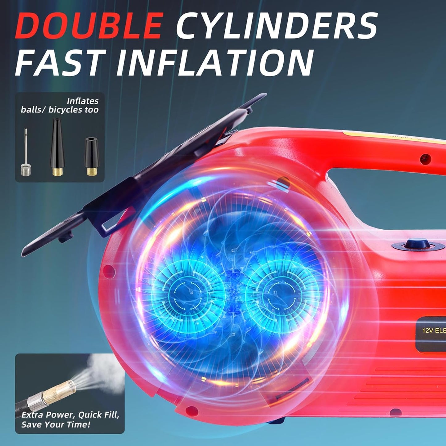 ROGTZ Upgraded Electric Hydraulic Car Jack Kit 5 Ton 12V Portable Lift Range 20.9 Inch with Tire Inflator Pump for SUV Sedan Truck Repair Floor Jack for Tire Change with LED Light Jack Only