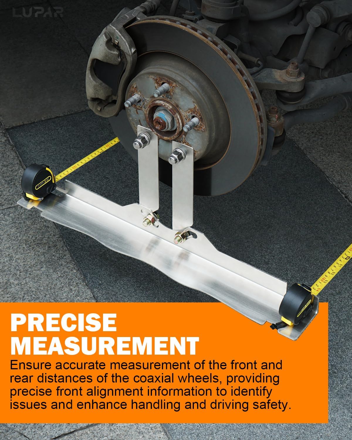 Upgraded Wheel Alignment Tool with Connection Sheet, Heavy Duty Stainless Steel Toe Alignment Tool Plates with Tape Measures for Car, Truck, SUV