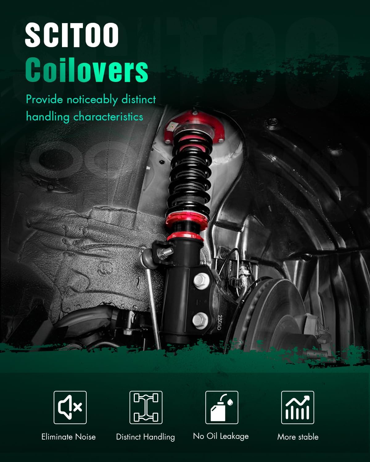 SCITOO Coilover Suspensions Shock Struts Kits Assembly Full Set Shocks Struts Kits fit for Honda for Accord 1990-1997