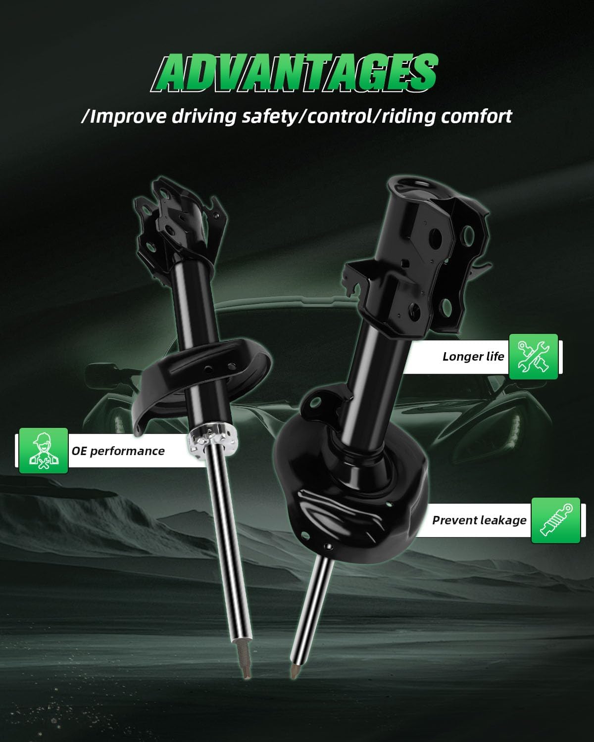 SCITOO Front Shocks Set of 2 for RDX, Shocks Absorbers and Struts Fits 2007 2008 2009 2010 2011 2012 for Acura RDX,2007 2008 2009 2010 2011 2012 for Honda CR-V Amortiguadores