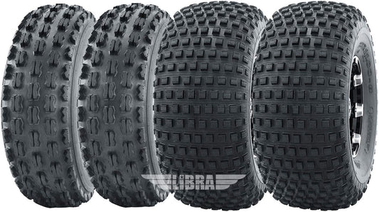 WANDA Full Set Sport ATV tires 21x8-9 & 22x11-8 for 85-86 Suzuki Quadrunner LT230