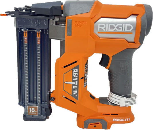 RIDGID R09891B 18V Brushless Cordless 18-Gauge 2-1/8 in. Brad Nailer (Tool Only) with CLEAN (Renewed)