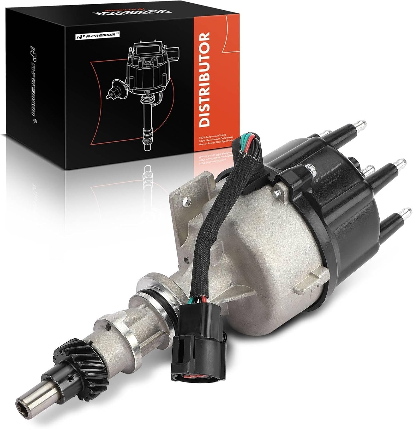 A-Premium Ignition Distributor with Cap and Rotor Compatible with Ford F-150 F-250 F-350, E-150 E-250 E-350 Econoline, E-150 E-350 Econoline Club Wagon 1992-1996, 4.9L
