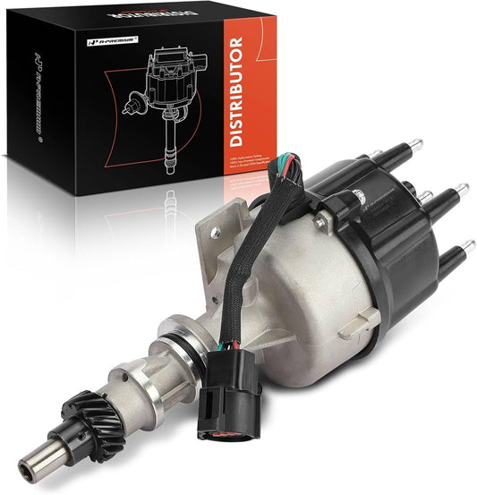 A-Premium Ignition Distributor with Cap and Rotor Compatible with Ford F-150 F-250 F-350, E-150 E-250 E-350 Econoline, E-150 E-350 Econoline Club Wagon 1992-1996, 4.9L