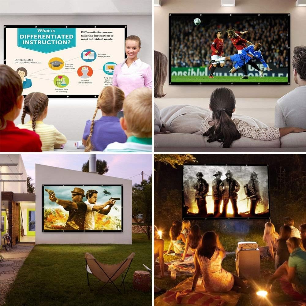 16:9 Thicken Foldable 100 inch Projector Screen Matt White Front Rear HD 3D Screen for Projection Screen Home Theater