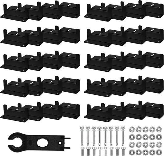 Tatuo 40 Sets Solar Panel Mounting Brackets Z Bracket Aluminum Alloy Solar Panel Mounting Brackets Kit with Nuts and Bolts for Boat, Wall and Other Off Gird Roof Installation, Black