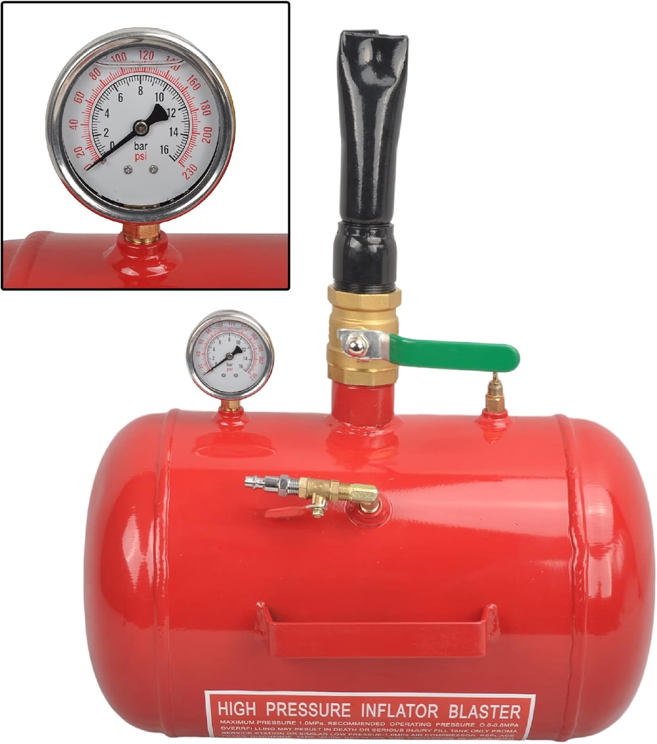 5 Gallon Air Tire Bead Seater 145PSI Blaster Tool Air Tire Seating Blaster Inflator for Car Truck ATV Tank - Black