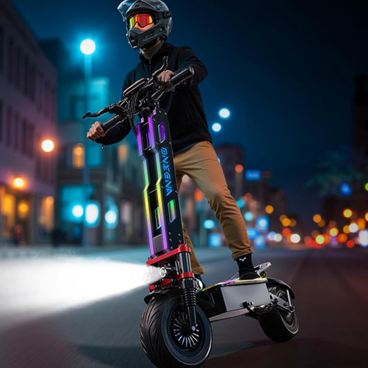 7000W Dual Moter Electric Scooter Adults, 60V 38Ah Battery Support 70Miles Range, Supplied Seats and Front Bag, Commuter Scooter with Foldable Function
