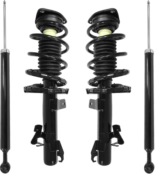 Unity Automotive 4-11681-259210-001 Front and Rear Replacement Complete Strut Assembly Shock Kit Fits 2010-2013 Mazda 3