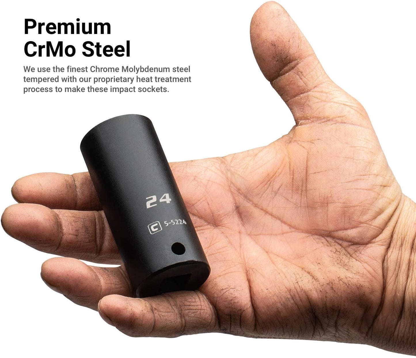 Capri Tools 1/2 in. Drive Shallow and Deep Impact Socket Set, Metric, 10 to 27 mm, 36-Piece with Billet Aluminum Socket Rail (CP55000-36MSDR)