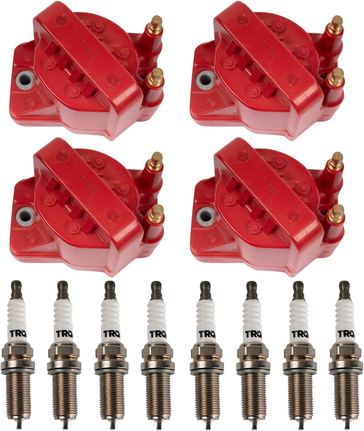 TRQ Ignition Kit Ignition Coil Spark Plugs Compatible with 92-01 Ford 91-97 Lincoln Mercury