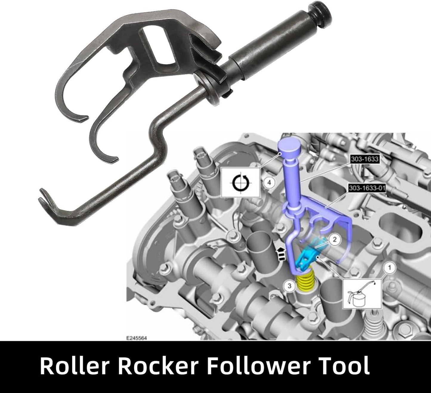 303-1655 303-1633 Camshaft Alignment Tool Vibration Damper Pulley Holder Compatible with Ford 3.5L EcoBoost V6 Upgraded F-150 Lincoln Navigator Roller Rocker Follower Remove Install Timing Tool Kit