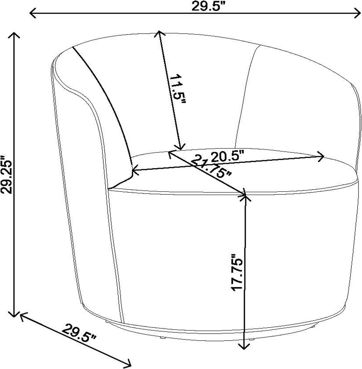 Coaster Home Furnishings - Joyce - Upholstered Barrel Back Swivel Chair with 360-Degree Seating and Padded Seat - Living Room - White - 905633