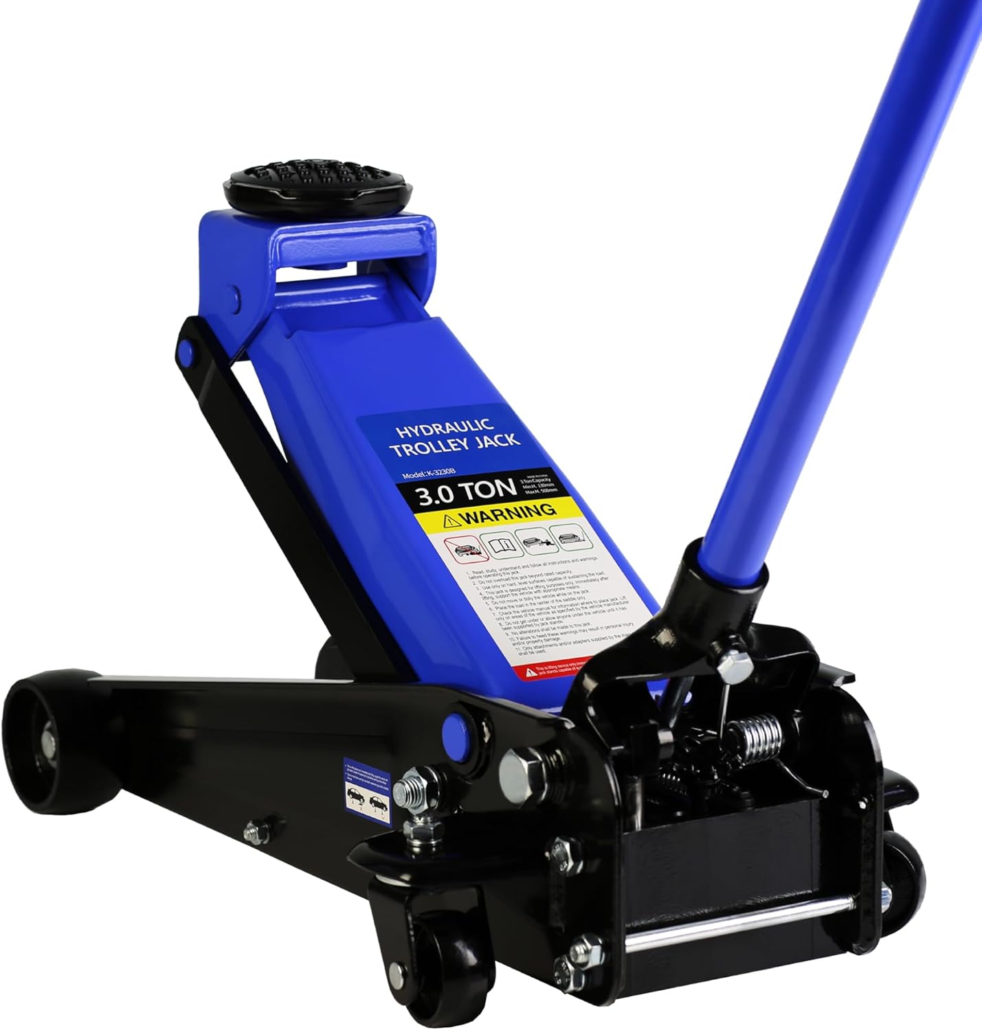 3 Ton Low Profile Floor Jack, Professional Low Profile Hydraulic Jack, Heavy Duty Steel Racing Floor Jack with Dual Piston Quick Lift Pump, 3 Ton (6,600 lb) Capacity, Lift Range 3.3"-18.5"