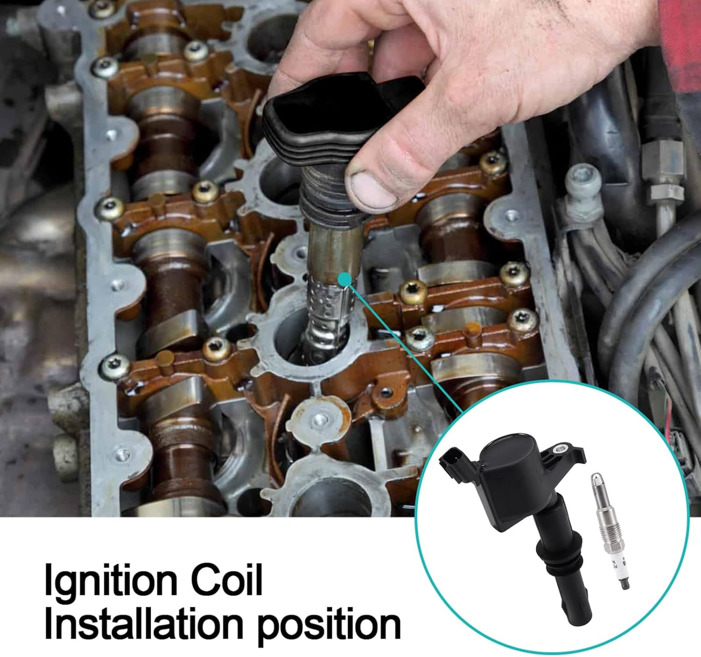 Set of 8 DG511/5C1584 Ignition Coil Pack SP546 Spark Plugs For Ford Expedition Explorer F150 F250 F350 Super Duty F450 F550 Mustang,Lincoln Mark Navigator,Mercury Mountaineer 4.6L 5.4L 6.8L V8