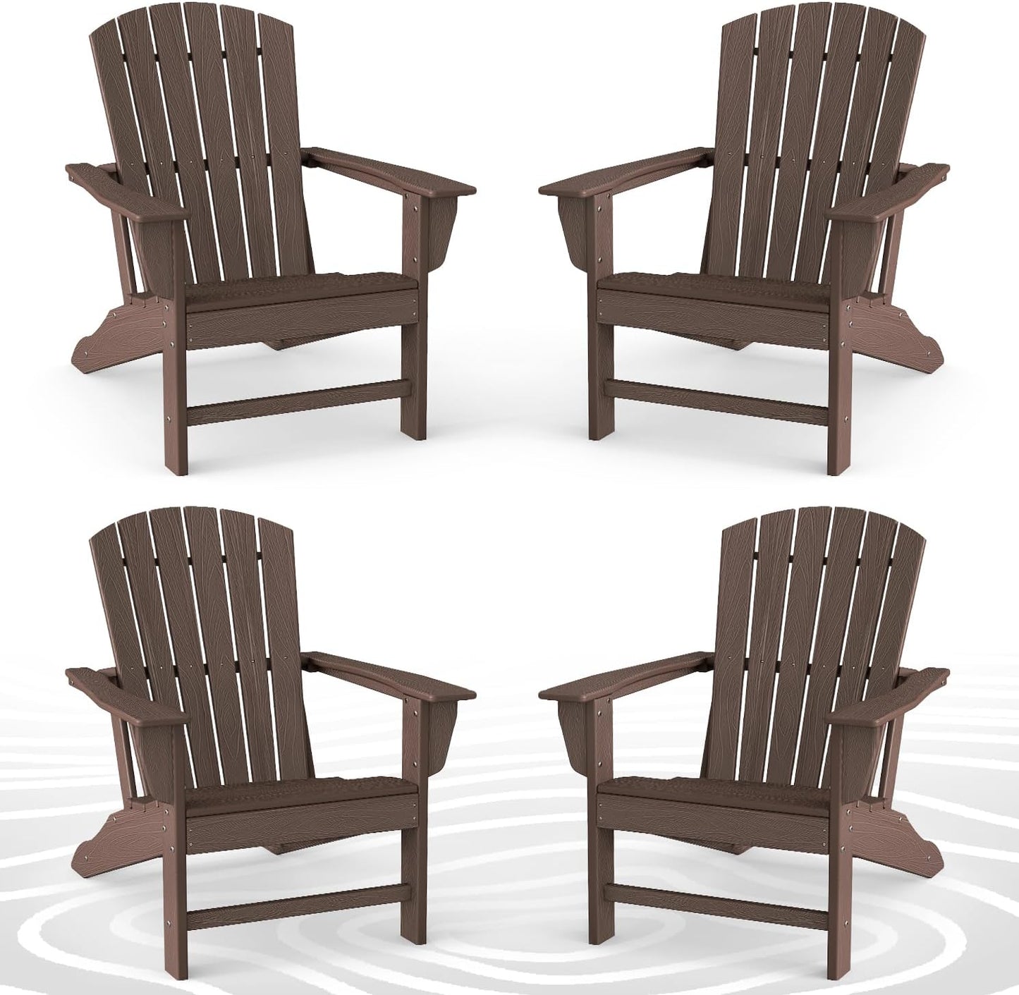 BRIOPAWS Adirondack-Chairs-Set of 4 | Fire Pit Chair | Oversized | HDPE Plastic | Weather Resistant | for Deck Outdoor Poolside Campfire | Blue