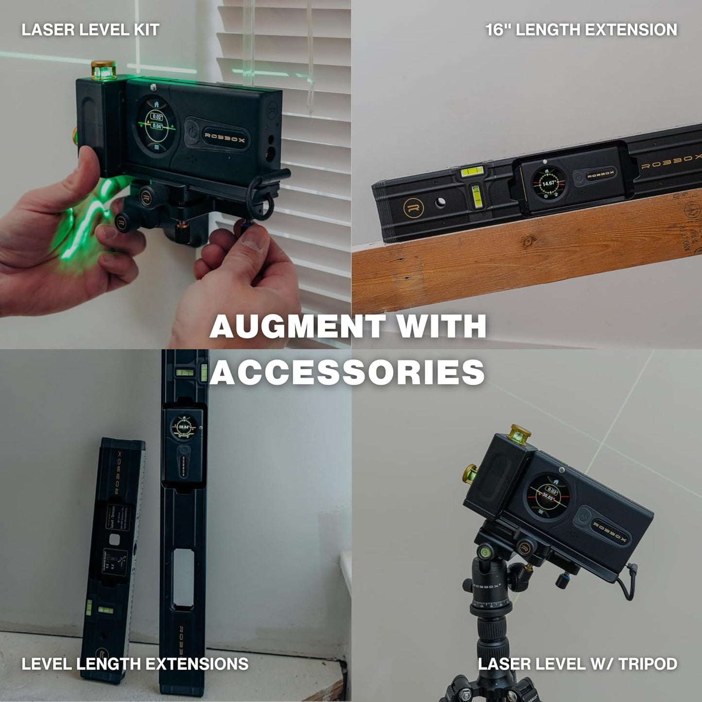 Sennses Pro Device | Dual-Laser Distance Meter | Two-Axis Smart Digital Level | Stud Finder | Precise Measurements w/Smart Features | Dust & Water Resistant IP54 | Robbox App for iOS & Android