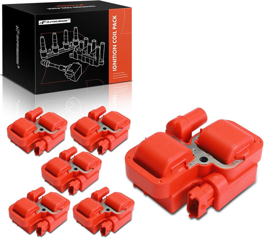 A-Premium Engine Ignition Coil Pack Compatible with Mercedes-Benz C240 2001-2005, C280 1998-2000, C32 AMG, C320, CLK320, E320, ML320, ML350, S350, SLK32 AMG, SLK320 & Chrysler Crossfire