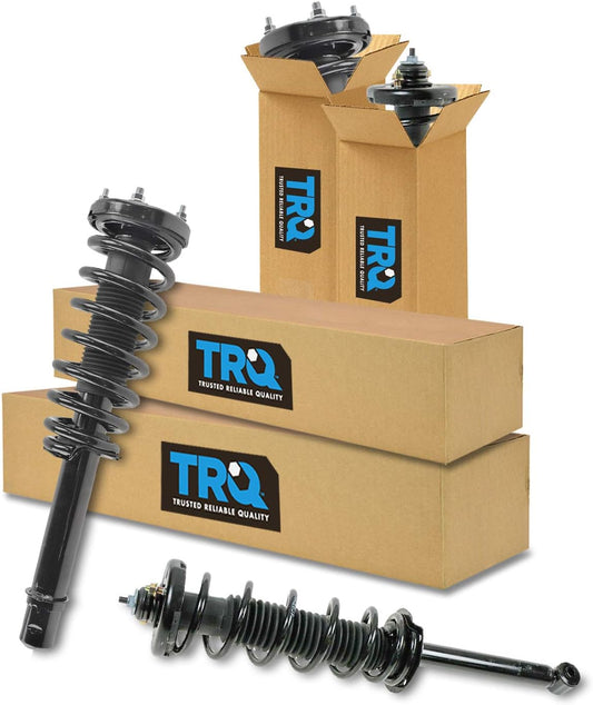 TRQ Front and Rear Strut & Coil Spring Assembly Set Driver & Passenger Sides Compatible with 04-08 Acura TL