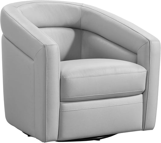 Armen Living Desi Contemporary Leather Swivel Living Room Accent Chair, 32" Wide, Dove Gray,LCDSCHDV