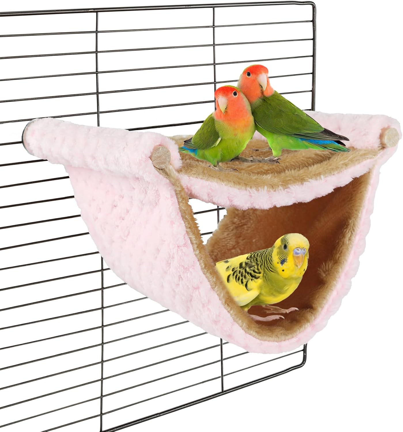 BWOGUE Winter Warm Bird Nest Bed Hanging Hammock Snuggle Hut Parrot House Tent Toy Bird Cage Perch for Parakeet Budgies Cockatiels Lovebird Cockatoo Finch Hamster Chinchilla Guinea Pig(Medium, Grey)