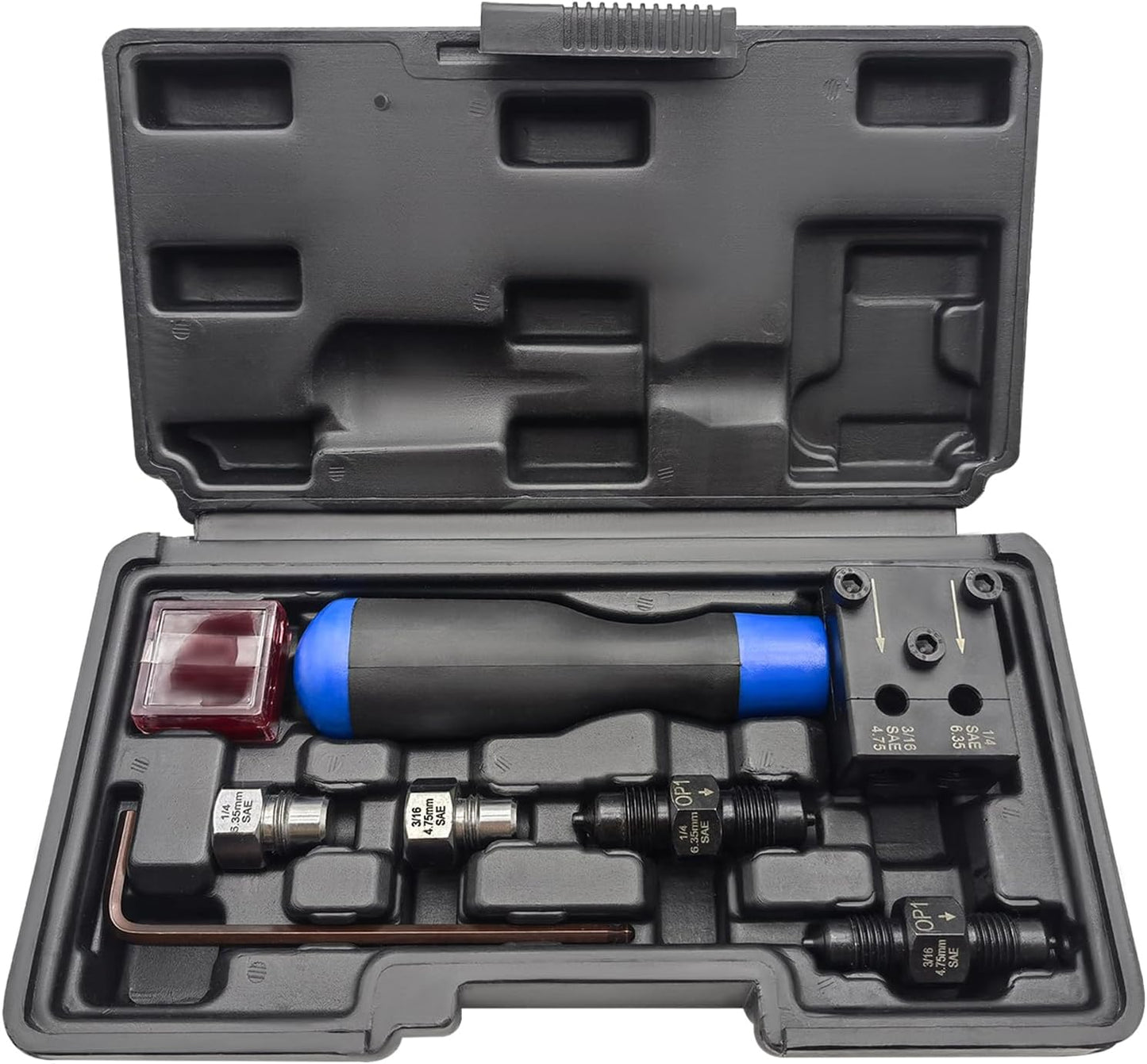 Brake Line Flaring Tool Kit, 3/16 in and 1/4 in Double Flaring Tool, Flare Tool for Vehicle Brake & Hydraulic Lines