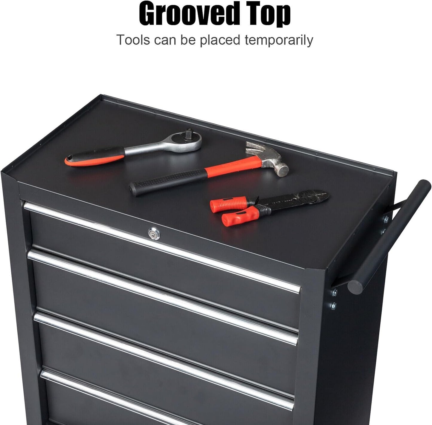 Winado 4-Drawer Tool Chest with Wheels & Lock & Key, Heavy Duty Cart Rolling Tool Box on Wheels, Metal Storage Cabinet, Rolling Tool Cart with Drawers for Garage, Warehouse & Repair Shop
