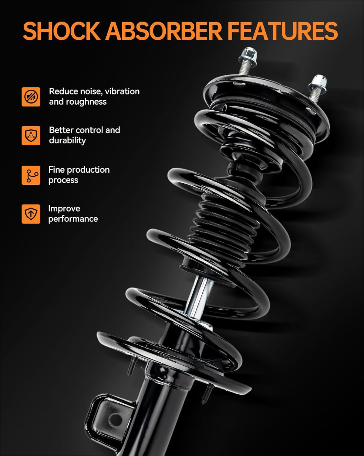SIZZER Front Complete Strut Assembly and Shocks with Coil Spring Assemblies Fits for 2004-2013 3 FWD 2.5/2.0/2.3 L 172264 172263 2 PCS