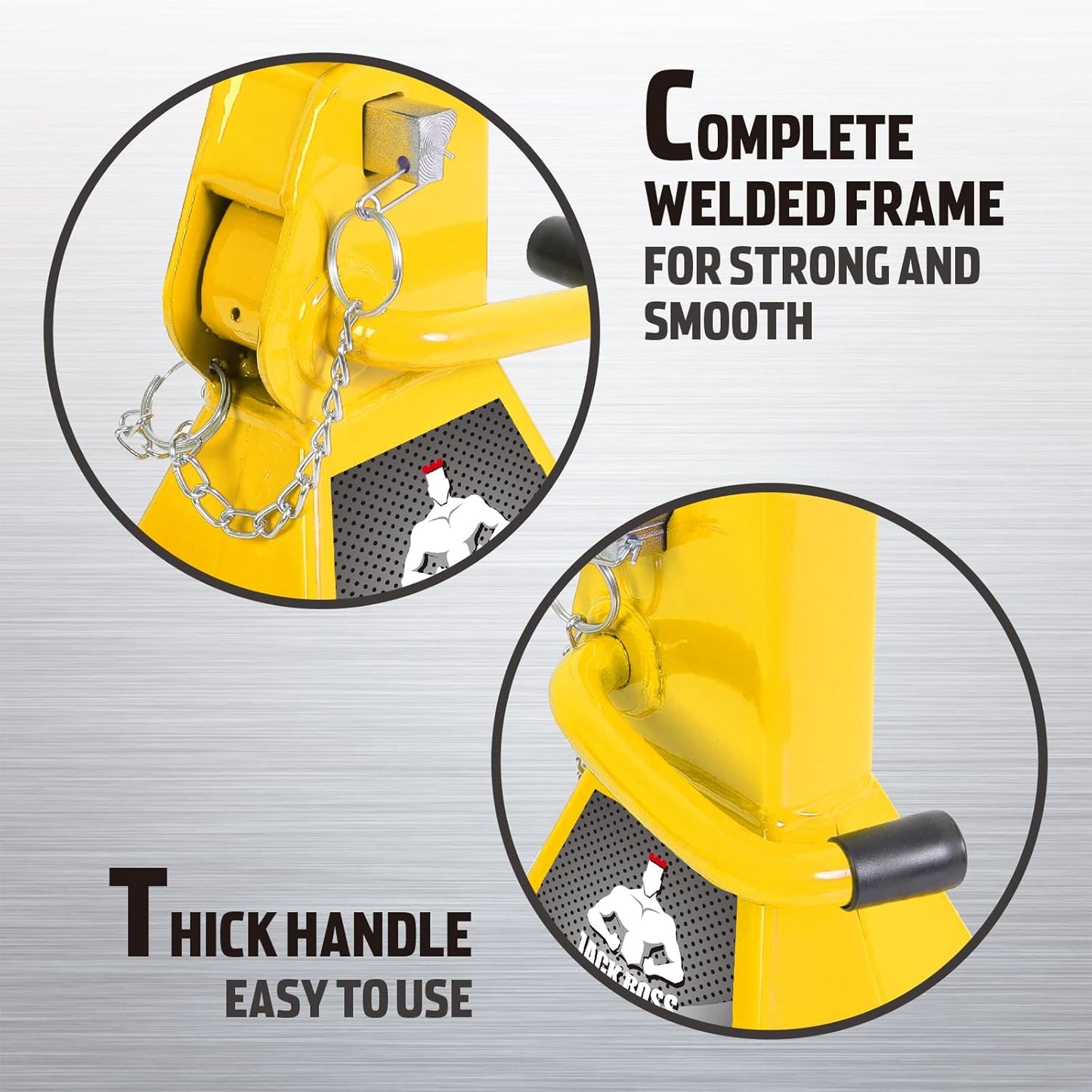 Car Jack Stands 3 Ton (6,000 LBs) Capacity, Extra Reinforced Car Lifting Stand Adjustable Jack Stand with Double Locking, Fits Automotive Small Pick-Up Yellow, 2 Packs