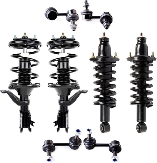 SCITOO Struts Shock suspension kit for 2001 2002 2003 2004 2005 for Honda Civic Front and Rear Complete Struts Assembly Stabilizer Bar Link Kit 8 Pcs,171433 171434 171340L 171340R K90452 K90453