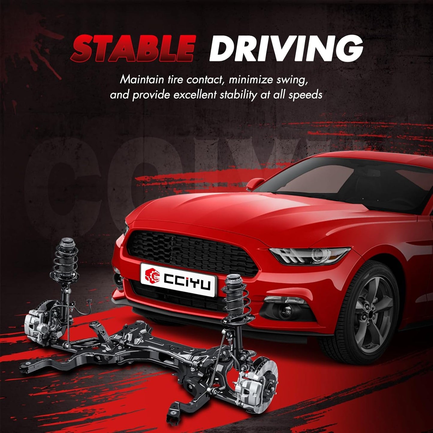 cciyu Complete Suspension Kit Fits 07 08 09 10 Sebring, 08 09 10 11 12 13 14 for Dodge Avenger Includes Strut Spring Assembly, Stabilizer Bar Link