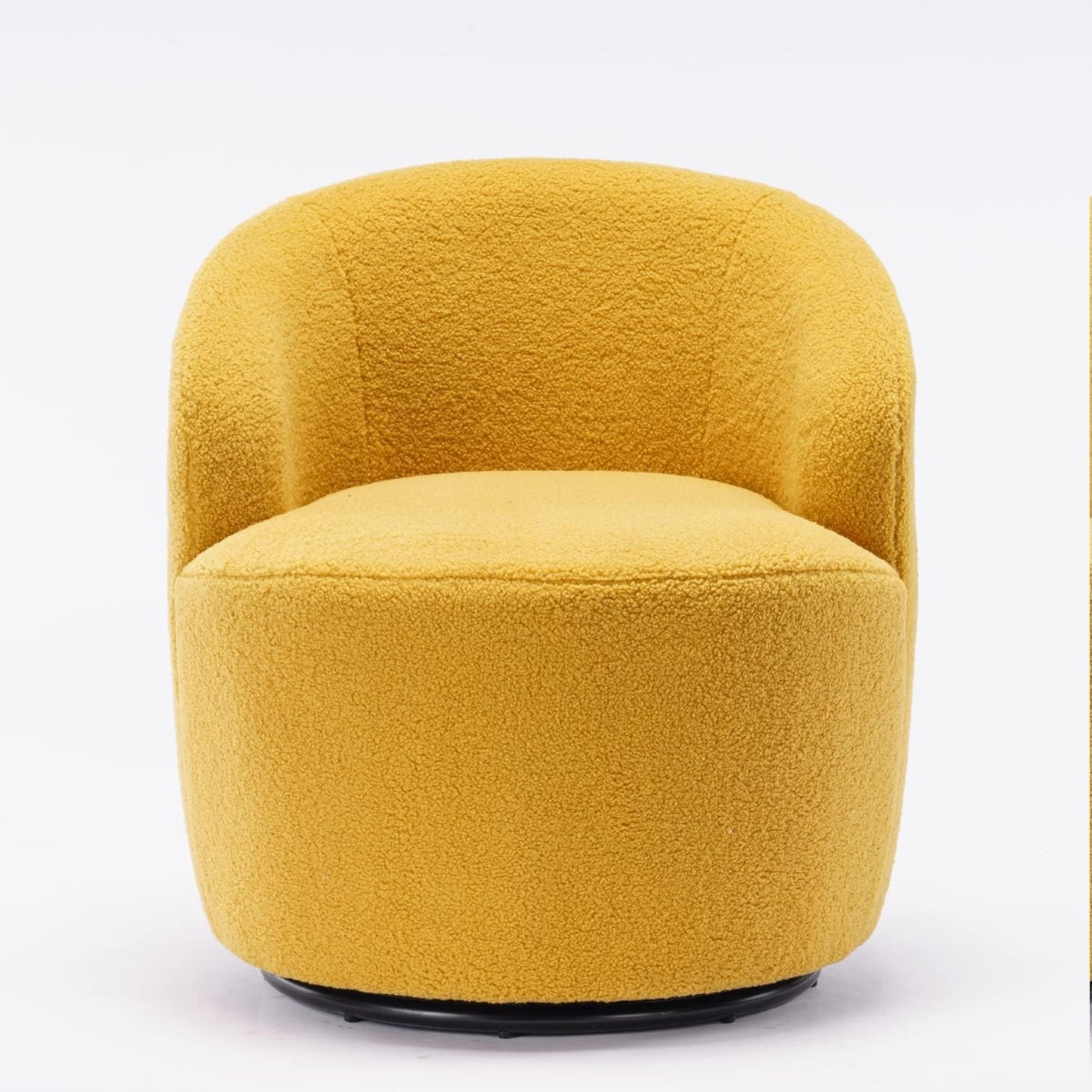 Set of 2 Teddy Fabric Swivel Accent Barrel Chair Armchair Upholstered Cozy Club Leisure Chair Single Sofa Reading Chair for Living Room Bedroom Conversation Areas Small Space (Coffee)