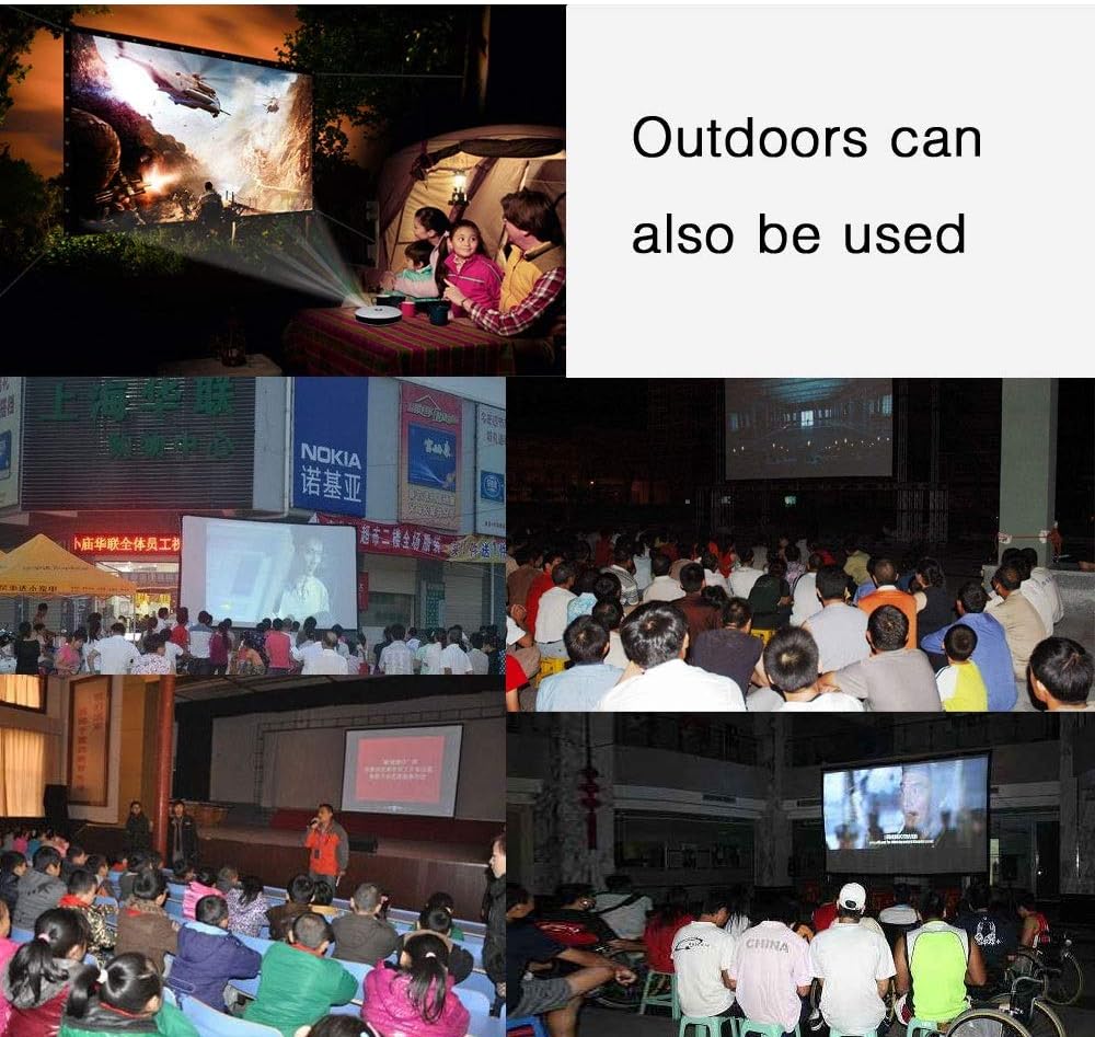100inch 120inch 16:9 Portable Foldable Front Rear Home Theater Outdoor Movie Wall White Projector Projection Screen for Projector (Size : 120 inch)