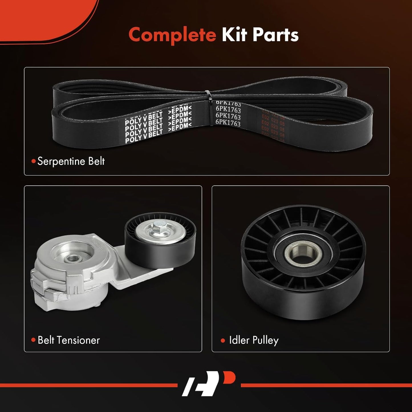 A-Premium Engine Serpentine Belt Drive Kit with Tensioner & Idler Pulley Compatible with Dodge & Chrysler & Volkswagen Cars - Grand Caravan, Journey, Avenger, Town & Country, Pacifica, Sebring, Routan