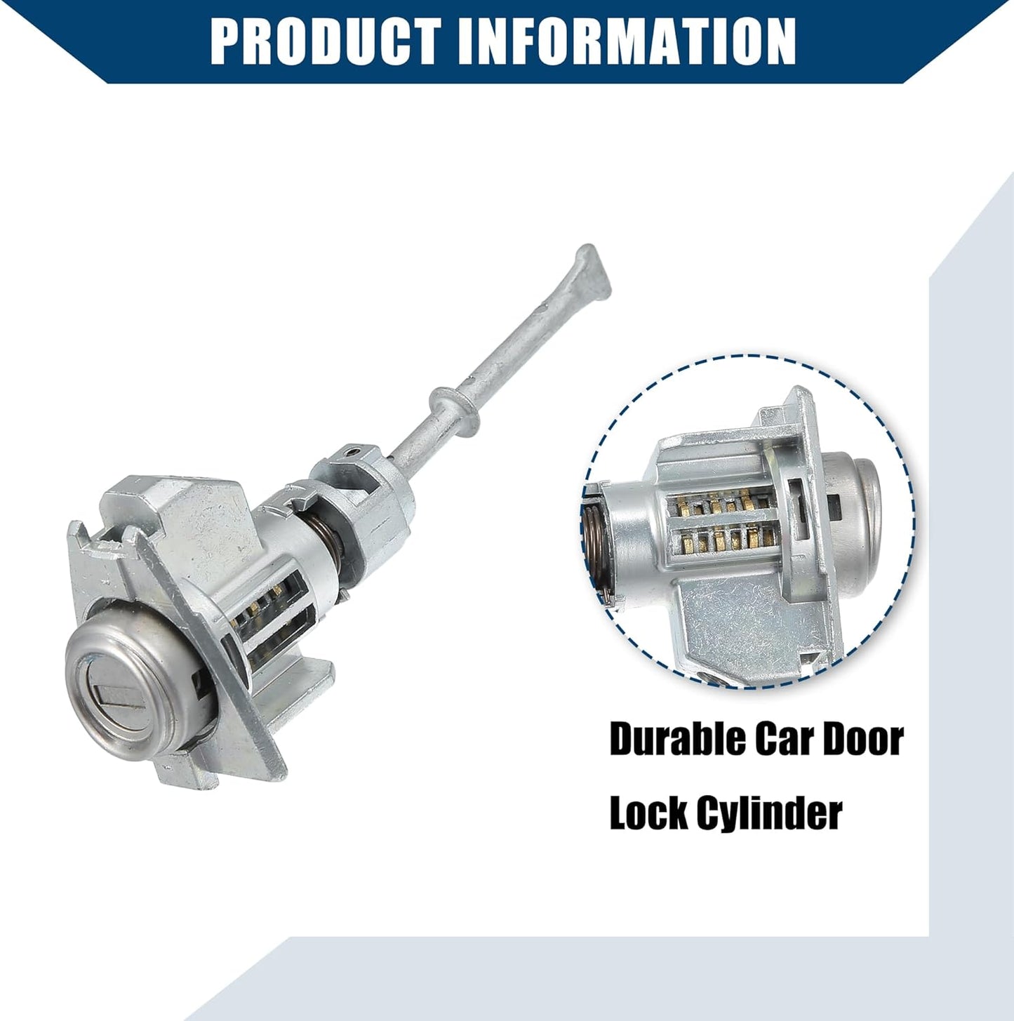 Car Ignition Switch Cylinder Front Door Lock Cylinder with 2 Keys for Hyundai IX35 2015 / Steering Lock Cylinder Set/Metal / 1 Set/Black