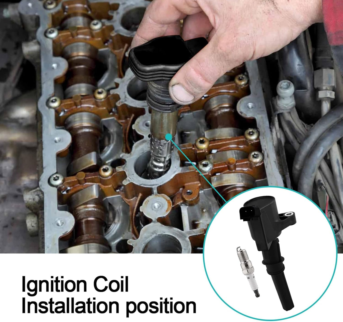 Black DG508 Ignition Coil Pack 8PCS/SP493 SP479 Spark Plug 4.6L 5.4L V8 For F150 F250 F350 E150 E250 E350 E450 Econoline Super Duty Excursion Expedition,Lincoln Navigator Town Car Mercury Grand DG457