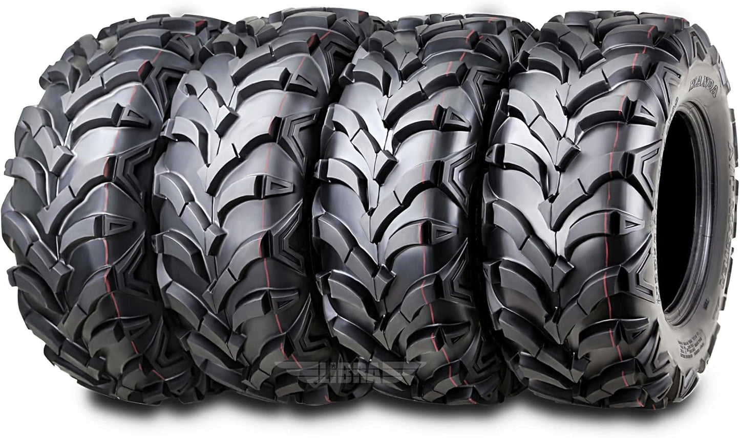 WANDA (Set 4) 24x8-11 24x8x11 & 24x10-11 24x10x11 ATV Tire Set 6-Ply Solid Mud-20mm Deep Tread