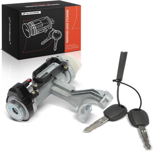 A-Premium Ignition Lock Cylinder with 2 keys Compatible with Kia Vehicles - Spectra, Spectra5, 2005 2006 2007, Automatic Transmission