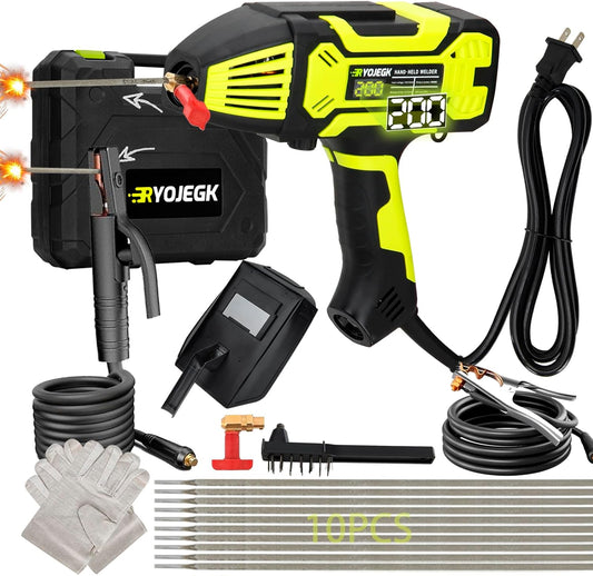 RYOJEGK Portable Welding Machine,110V Handheld Variable Current Adjustment MMA ARC Welder Machine With Display &amp; IGBT Inverter, Soldadoras Portátiles Para for 3\/32&#39;&#39;-1\/8&#39;&#39; Welding Rod