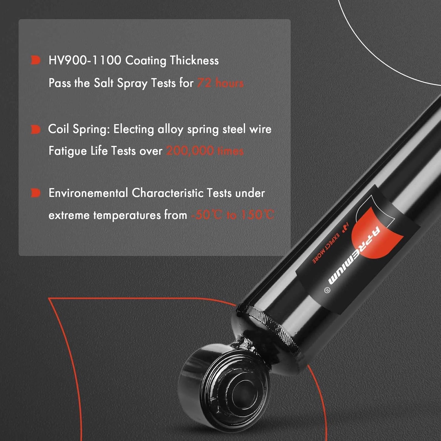 A-Premium Rear Pair (2) Shock Absorber Compatible with Nissan Frontier 2009-2021, Xterra 2005-2015, 4WD, Driver and Passenger Side
