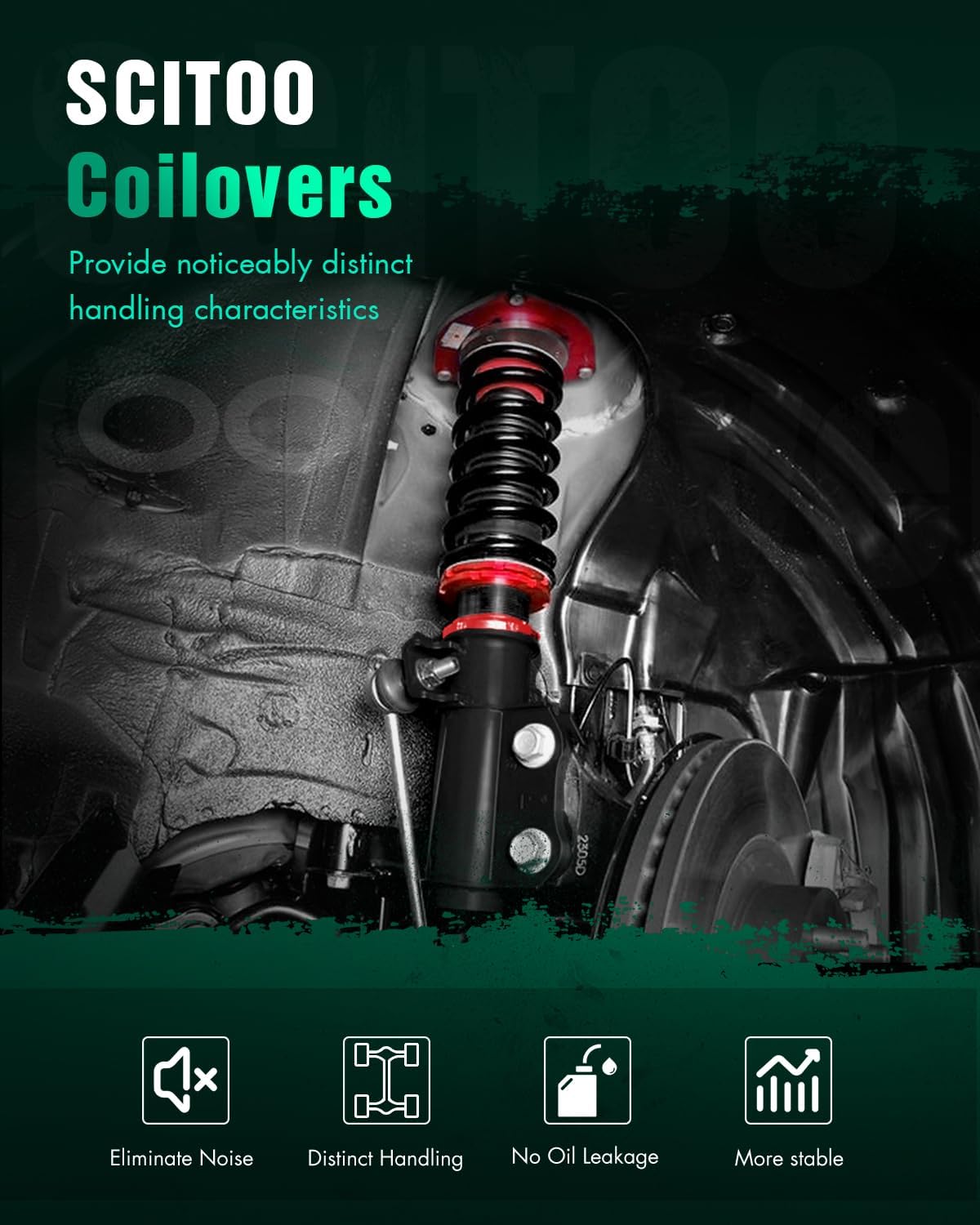 Coilover Suspensions Shock Struts Kits Assembly SCITOO Full Set Coil Shocks Struts Kits fit for 2007-2011 for Toyota Camry