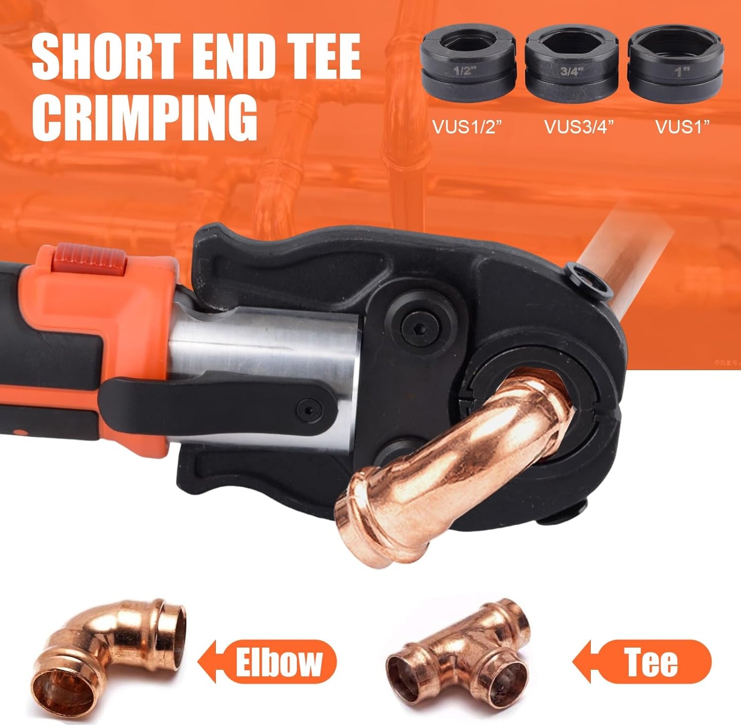 3 in 1 Electric Hydraulic Crimping Tool, 12 Ton 8AWG-600MCM and Pro Press Copper Crimper Tool with 1/2, 3/4, 1 Crimping Range, Hydraulic Cable Cutte φ25/32”Steel Wire Cutter 120KN