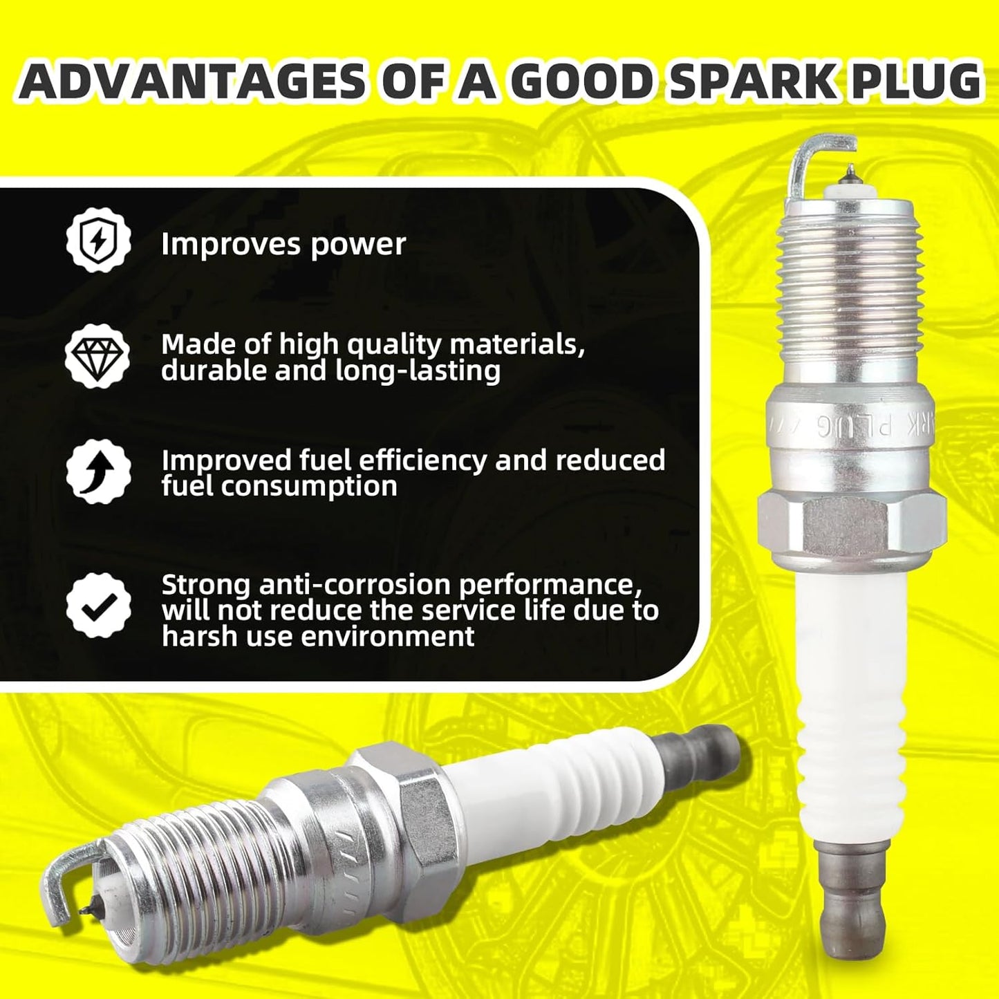 Set of 4 Ignition Coils Pack 4M5Z-12029-B DG507 & 4 PCS Iridium Spark Plugs Compatible with Ford Fusion Escape C-Max Transit Connect Lincoln MKZ Mercury Mariner Milan - 2.5L 2.0L L4