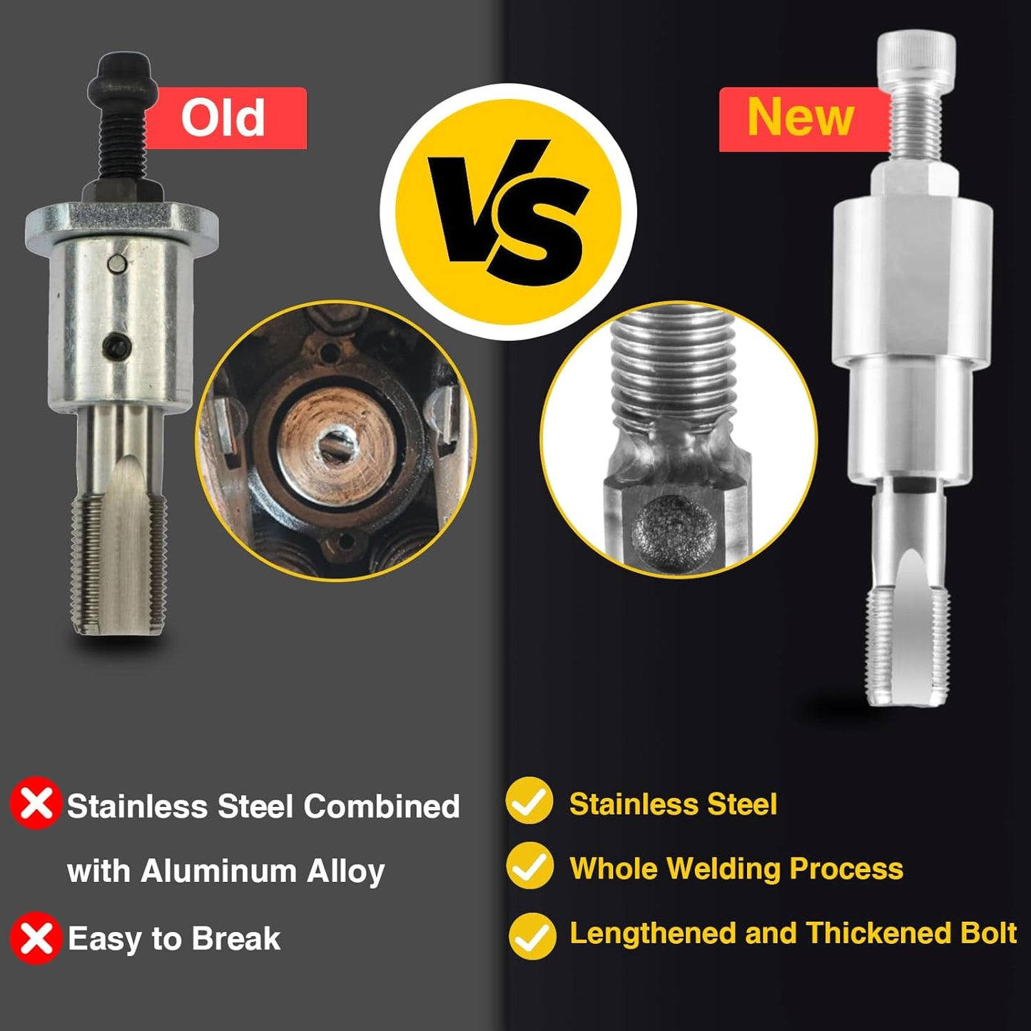 Upgraded Injector Sleeve Cup Removal Installation Tool Kit Compatible with Ford E-Series 7.3L,Ford F-Series 7.3L,Ford Excursion 7.3L,Ford Powerstroke 7.3L,Ford Navistar 7.3L 1994-2003