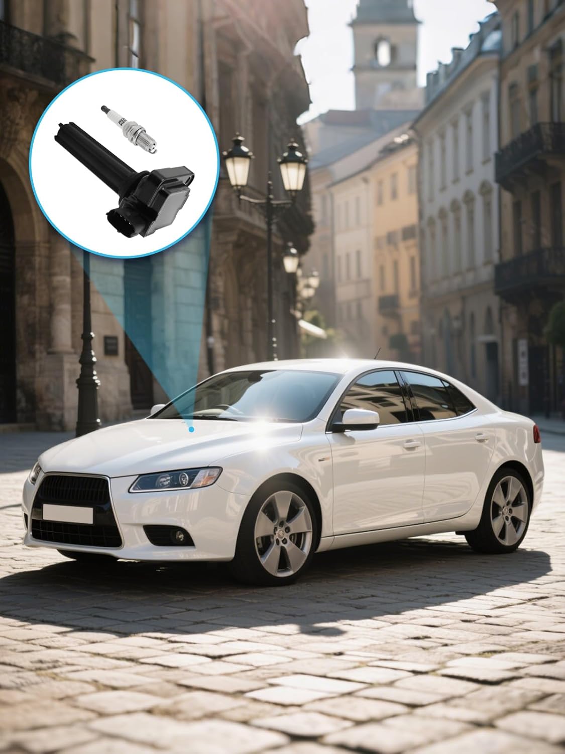 Set of 4 UF526 Ignition Coil Pack & Iridium Spark Plugs (2.0L Only) For Saab 9-3 2004-2011, 9-3X 2010-2011,Replace # 12787707 178-8440 H6T60271