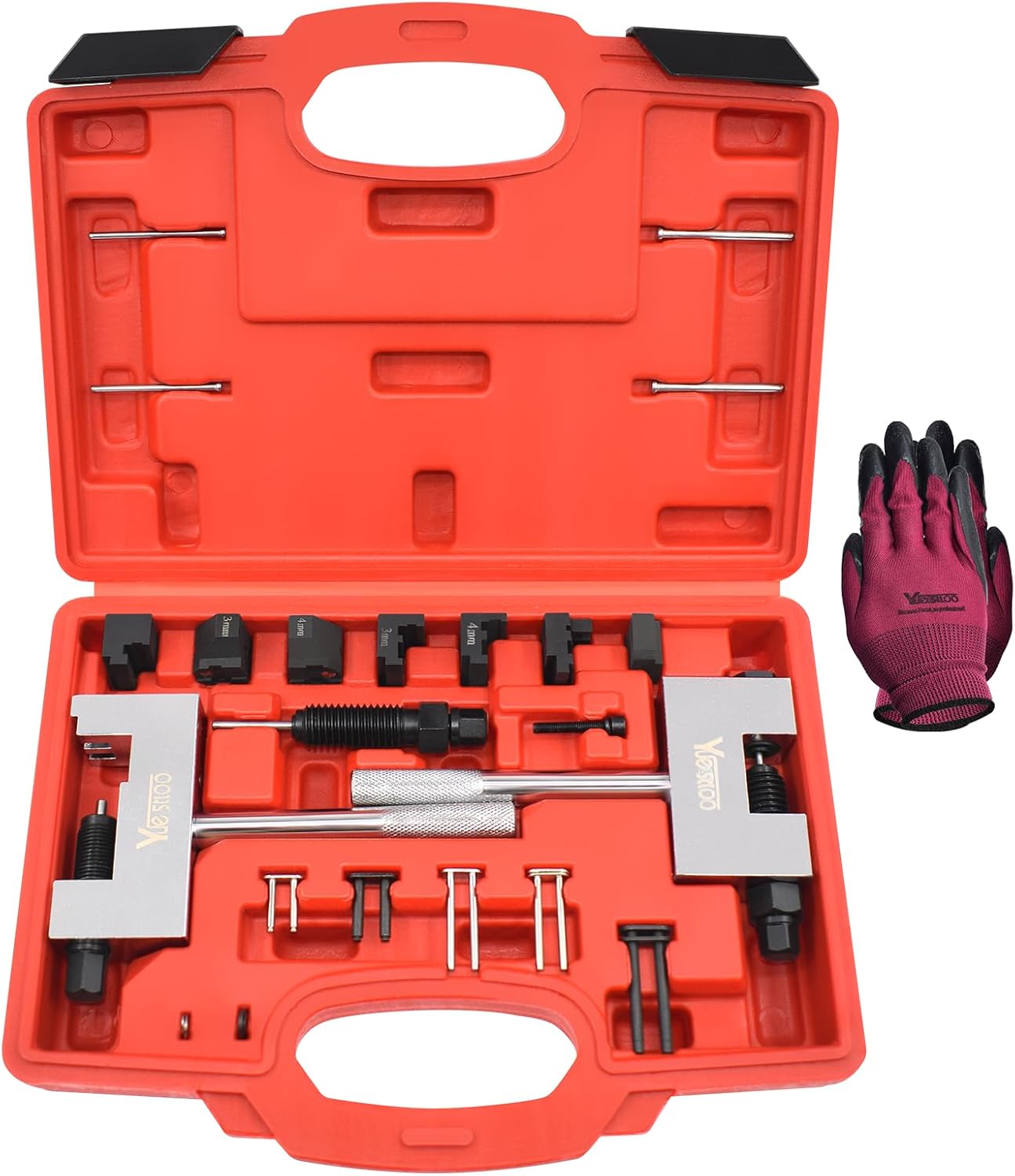 Camshaft Locking Alignment Timing Tool Kit, Compatible with Mercedes Benz M133 M270 M274, 15pcs Set with Carrying Case & Gloves