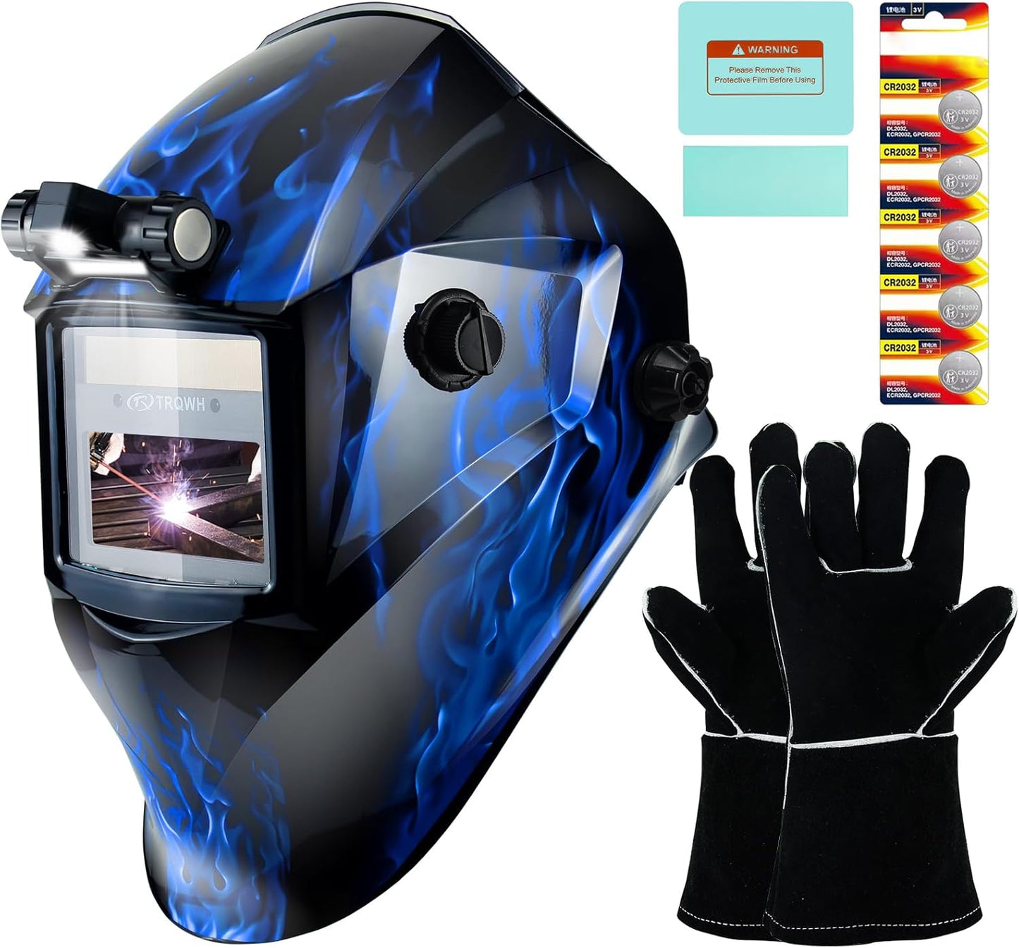 Welding Hood Auto Darkening Welding Helmet with Light True Color 1/1/1/2 Top Optical Clarity Wide Shade 9-13 Welding Mask with Grinding Weld Helmet (KTS-HD94)