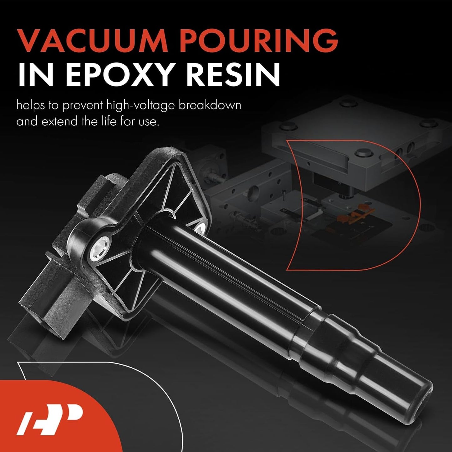 A-Premium Engine Ignition Coil Pack Compatible with Audi A6 A8 Quattro RS6 S6 S8 TT Quattro & Volkswagen Jetta, Passat, Golf, Beetle, Sharan, Replace# 06B905115B, 06B905115E, UF-274, 4-PC Set