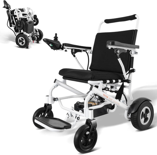 VEVOR Electric Wheelchair for Adults Seniors, 300 lbs Weight Capacity, 20 in Width Lightweight Foldable Motorized Power Wheelchairs, Long Range All Terrain Aluminum Alloy Chair
