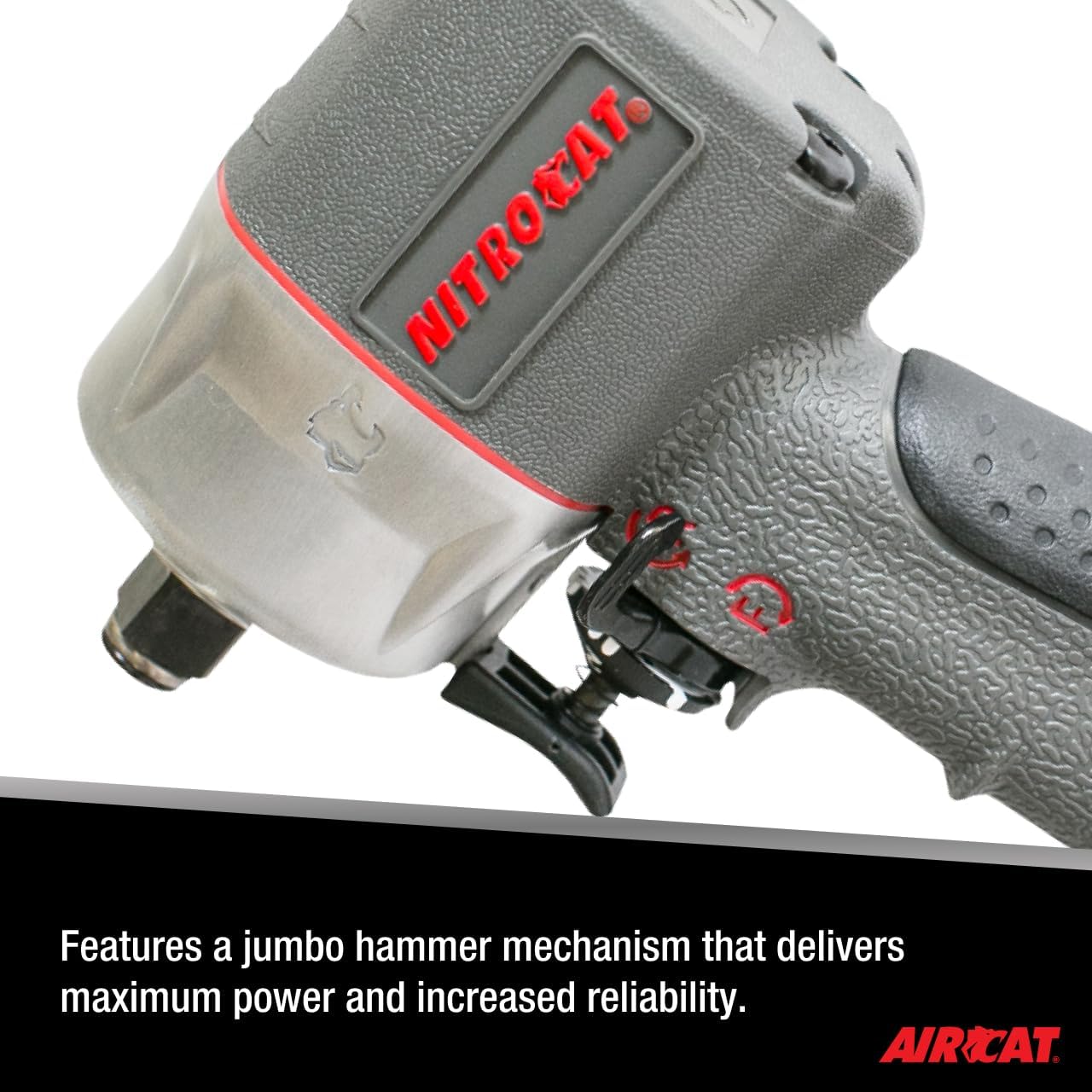 AIRCAT Pneumatic Tools 1076-XL 3/8-Inch NITROCAT Composite Compact Impact Wrench : Low Weight Power Impact Wrench : Tool for Automotive Improvement & Maintenance